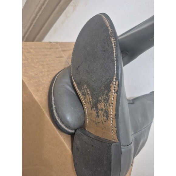 Laredo 7952 Gray Leather Roper Biker Western Cowboy Boots Size 10D main image 3